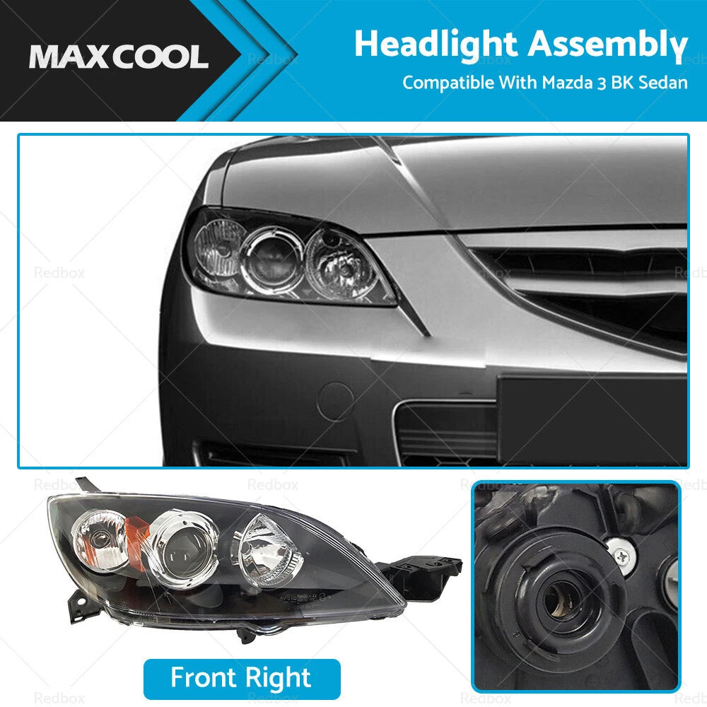 Headlight Right for Mazda 3 BK Sedan (2003–2009)