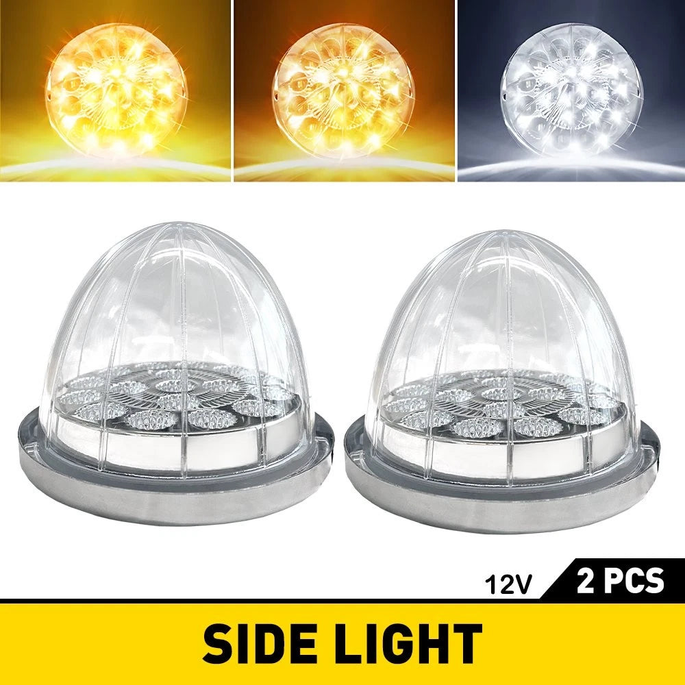 2X 17LED Clear Lens Watermelon Lights for Truck Trailer Universal