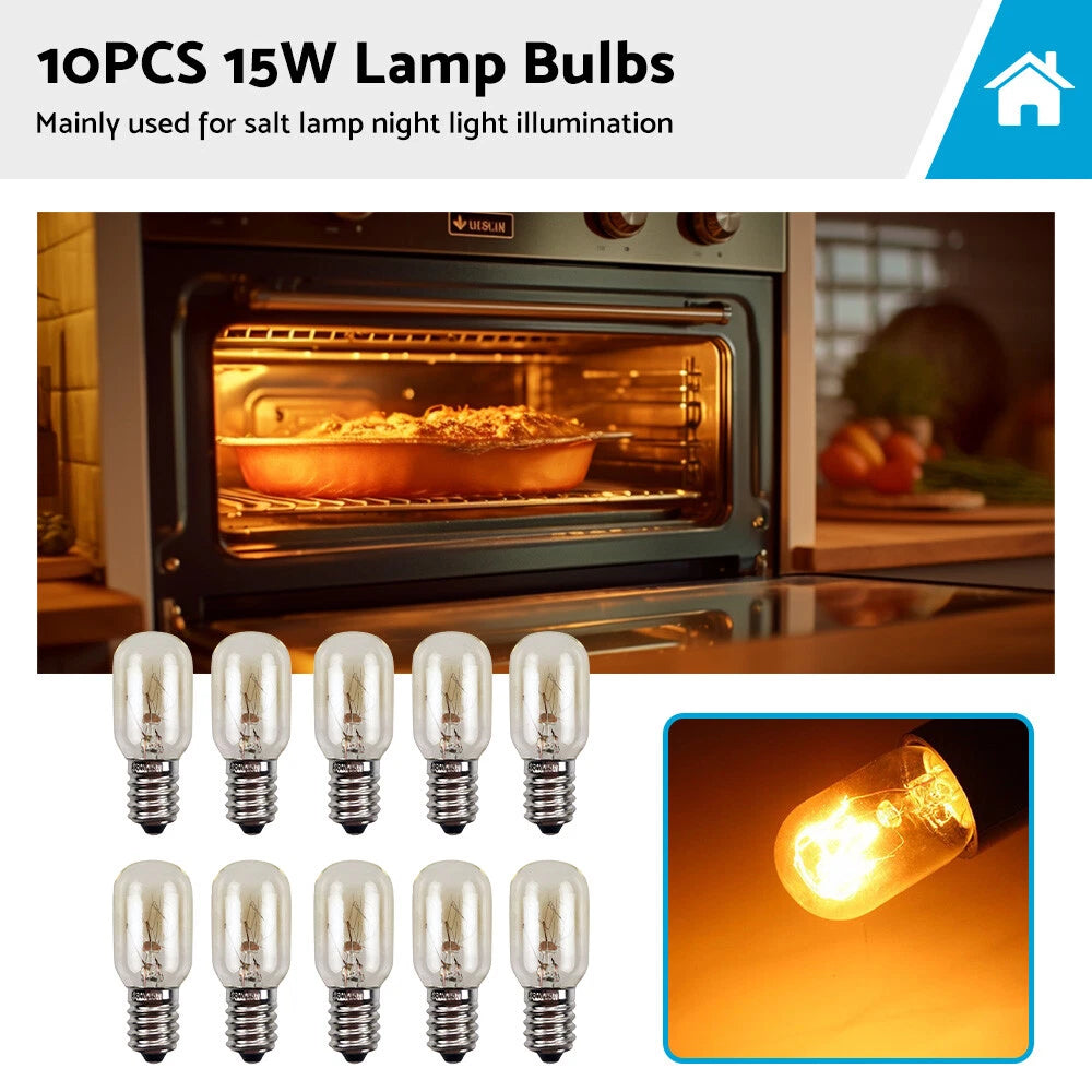 10PCS E14 15W 230V Salt Lamp Globe Bulb for Refrigerator Oven