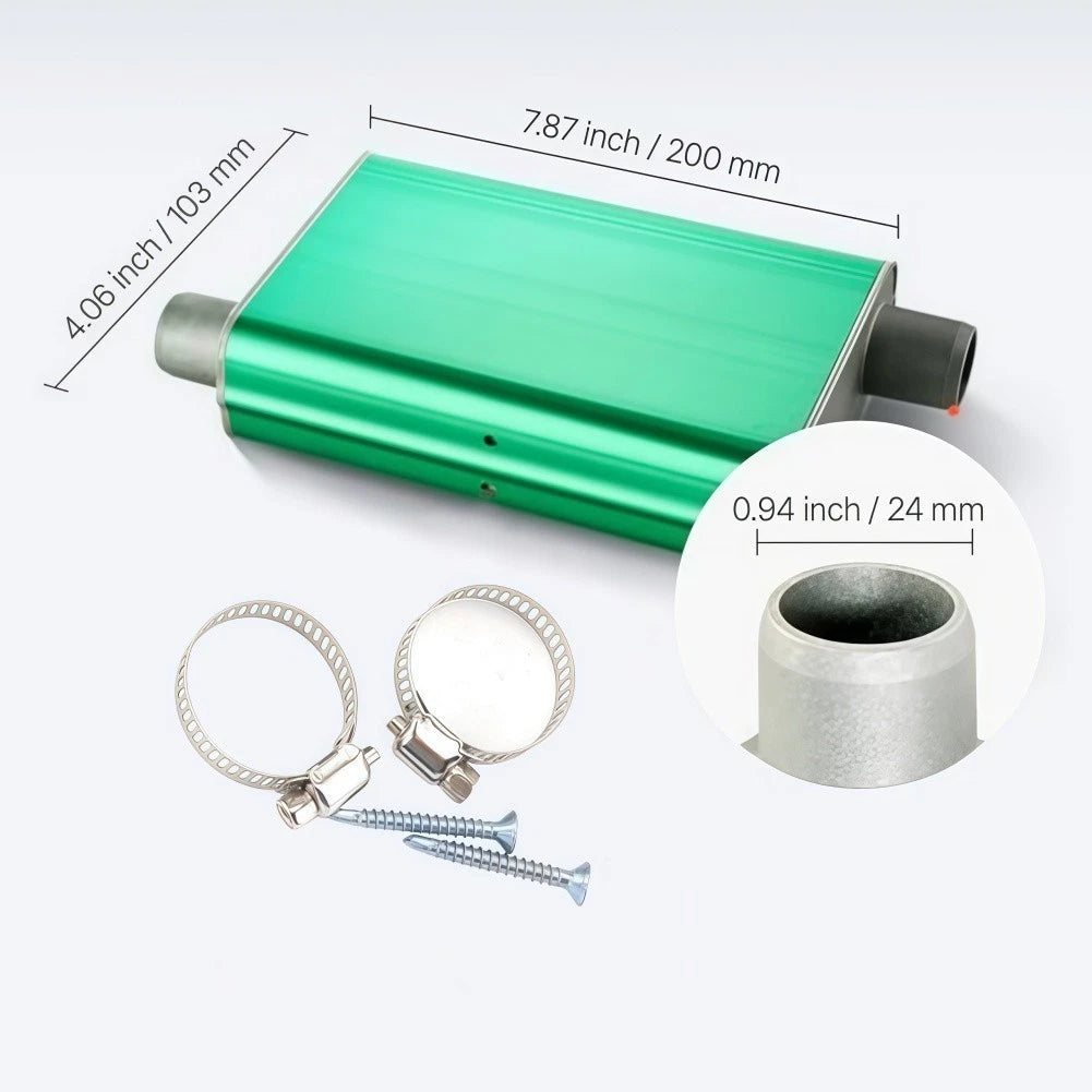 Aluminum Alloy Diesel Heater Muffler with Clips & Screws for 2KW 5KW