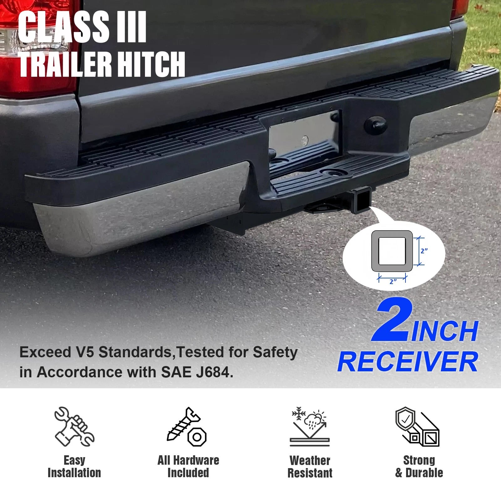 2 Inch Receiver Trailer Towing Hitch for Ford Ranger (1983-2011)