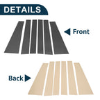 6 Pcs Door Pillar Window Trim for Toyota Sienna (2011–2020) Carbon Fiber Black