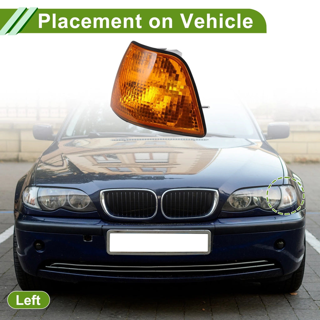 1Pc Left Corner Signal Light Cover for BMW 3 Series (1992–1998) No. 63138353279