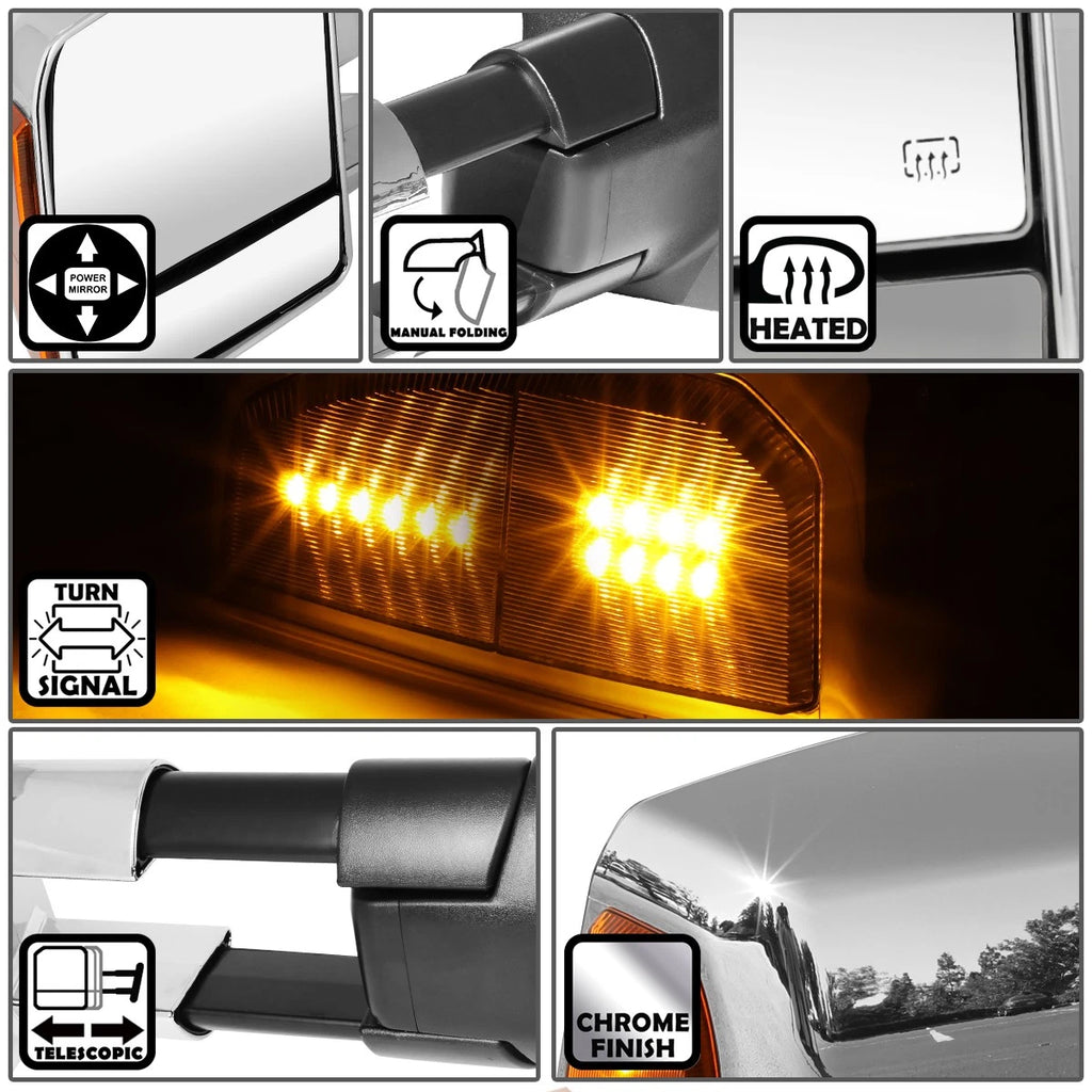 Power Adjustment Heated LED Turn Signal Towing Mirror for Toyota Tundra (2007–2016)