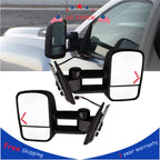 Pair Power LED Signal Towing Mirrors for Chevy Silverado 1500/2500 (2007–2013)
