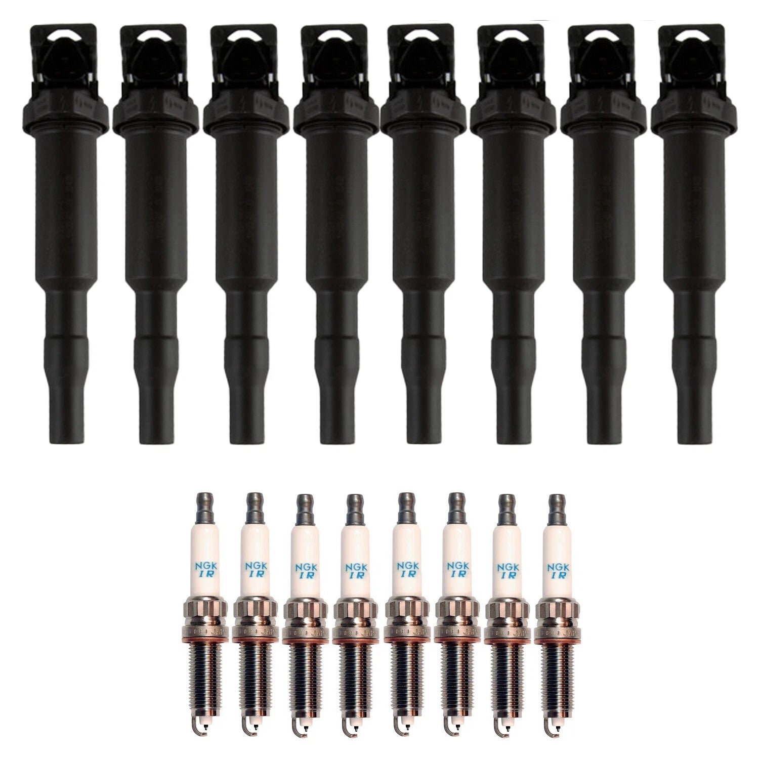 Set of 8 Ignition Coils & NGK Laser Iridium Spark Plugs for BMW F12 E71 X6 V8