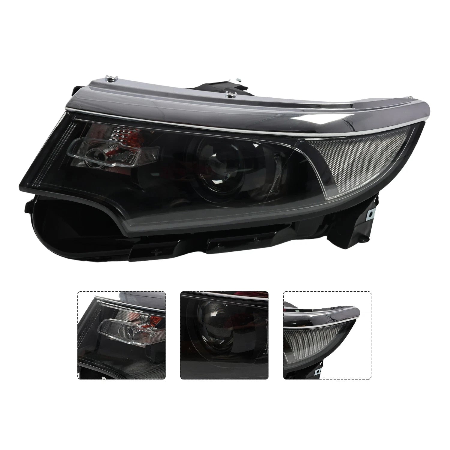 Halogen Headlight Pair for Ford Edge (2011–2014) - Black