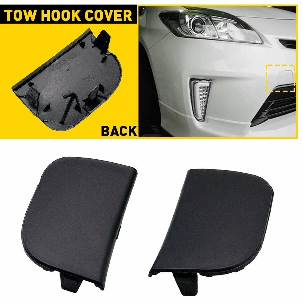 2pcs Tow Hook Cover for Toyota Prius (2012–2015) Black Primed
