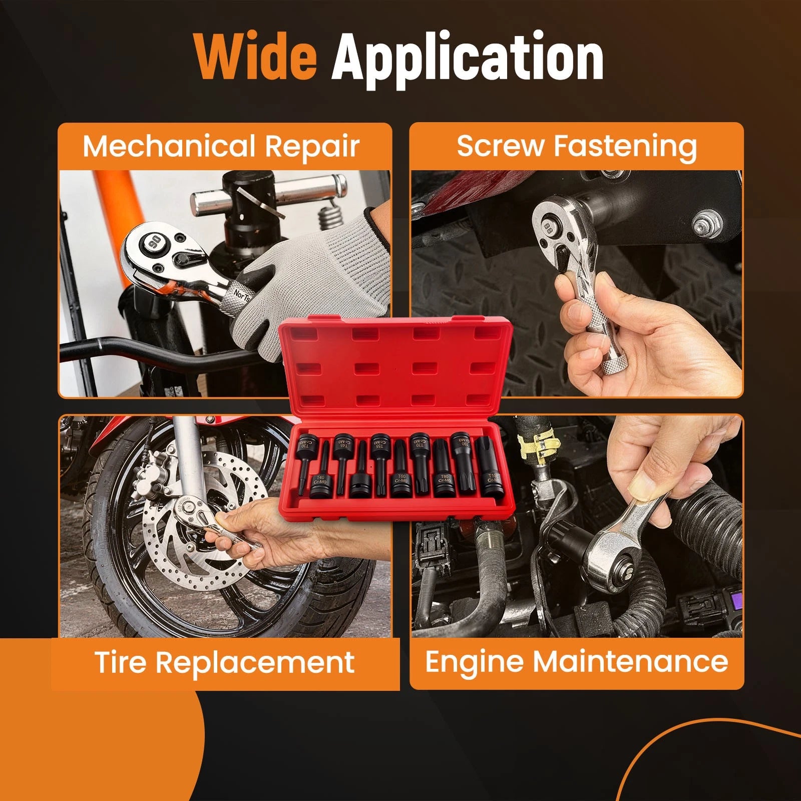 10PC Impact Star Bit Socket Set for (T30-T100)