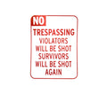 No Trespassing Sign for Man Cave (Plastic)