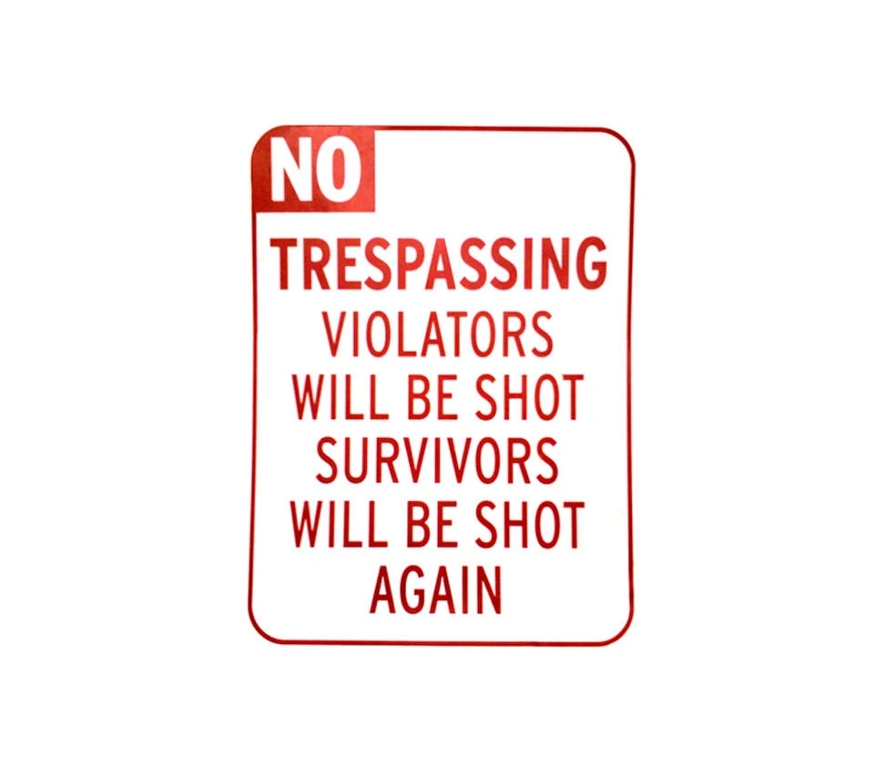No Trespassing Sign for Man Cave (Plastic)