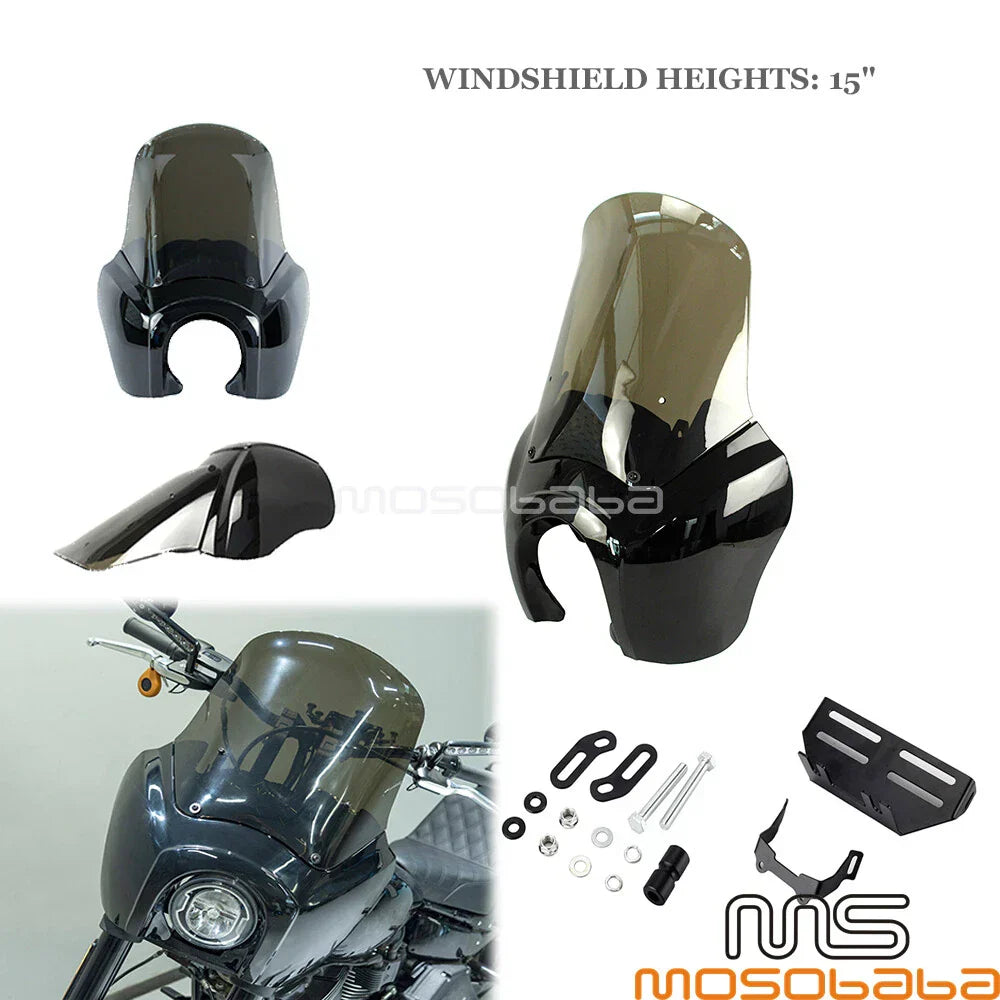 15" Motorcycle Headlight Fairing Windscreen for Harley Low Rider S (2020+)