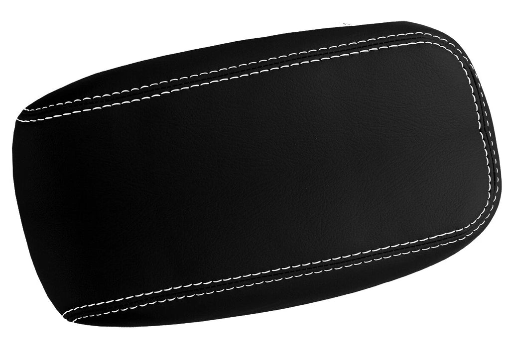 Leather Console Lid Armrest Cover for Hummer H3 (2005–2010) White Stitch