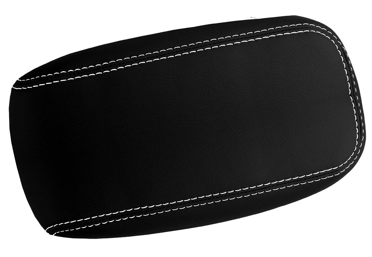 Leather Console Lid Armrest Cover for Hummer H3 (2005–2010) White Stitch