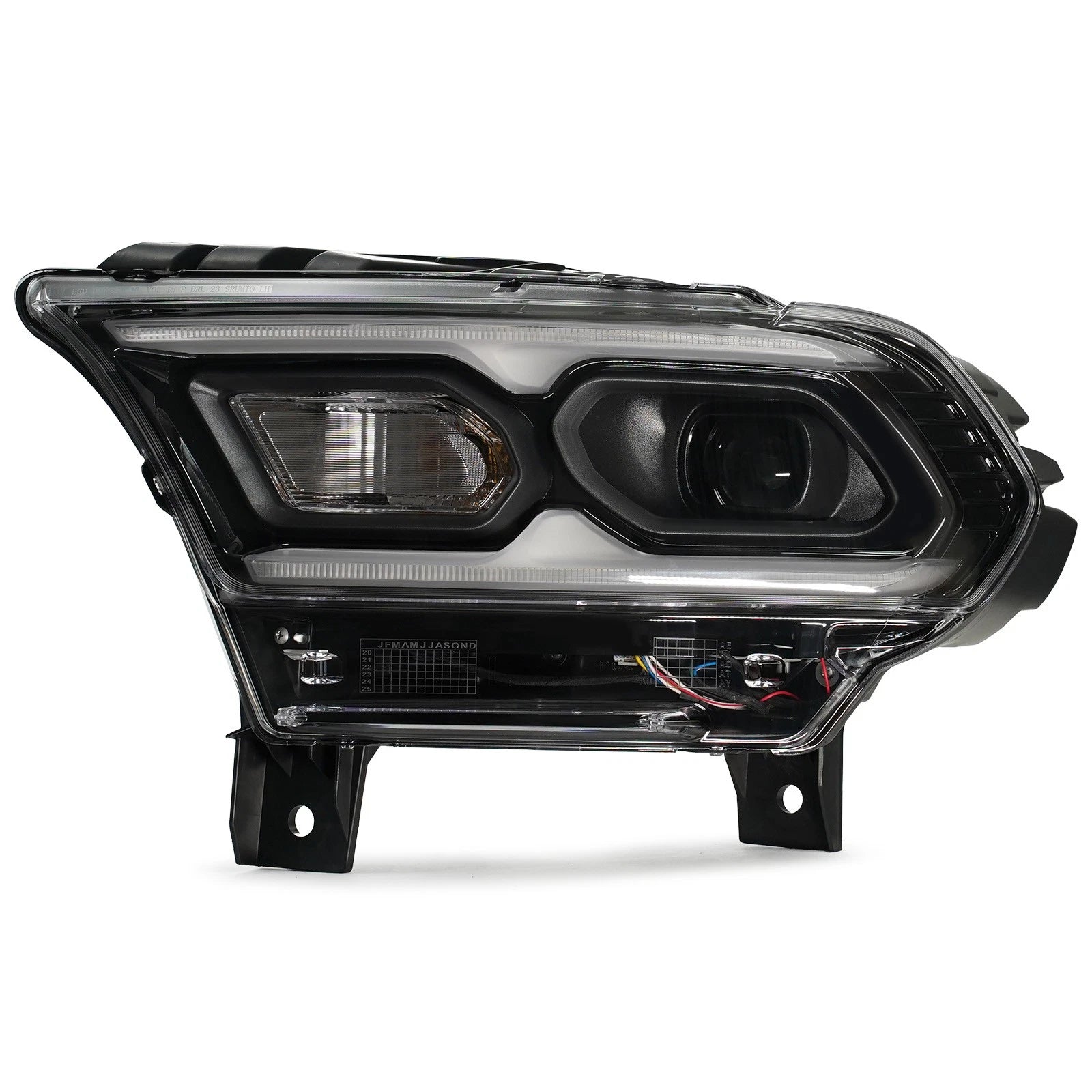 LED Headlight Driver Left for Dodge Durango (2021–2025) - Black, Halogen Signal