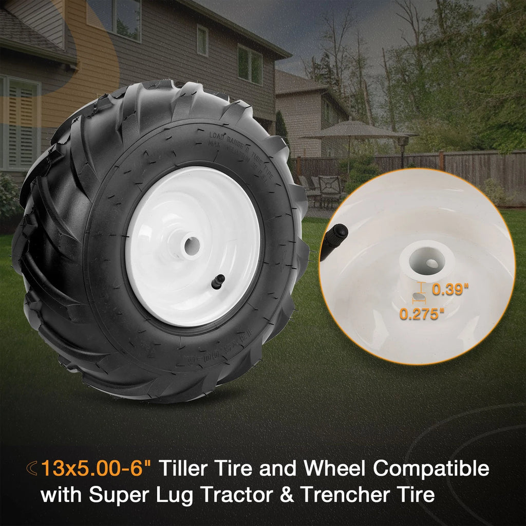 2X Tiller Tire & Wheel 13x5.00-6" for Craftsman Troy-Bilt