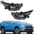 LED Headlight Assembly Set for Toyota RAV4 LE XLE (2019–2022) Black Clear