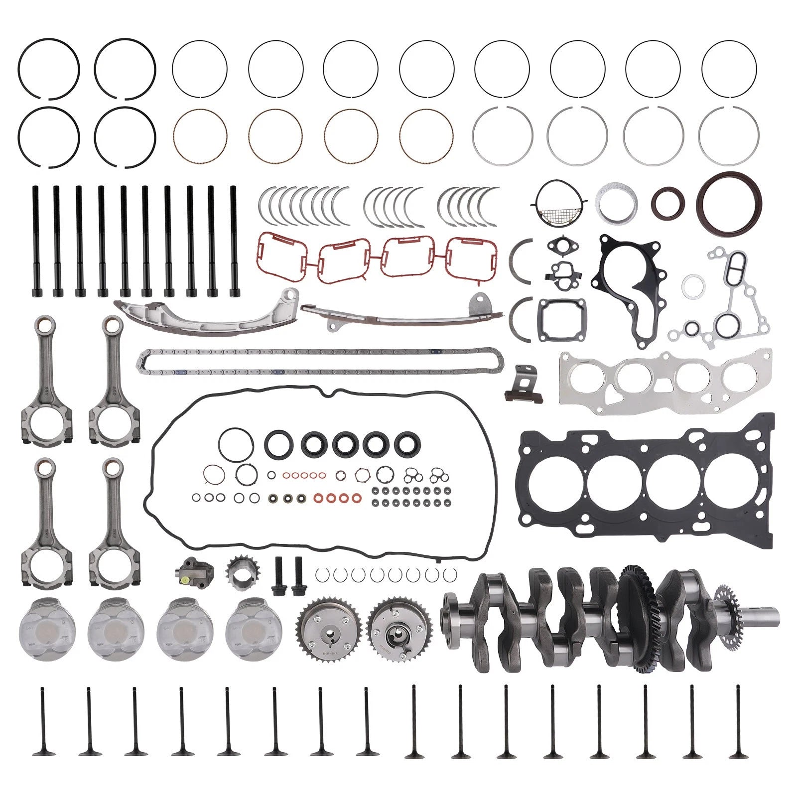Engine Overhaul Rebuild Kit with Crankshaft, Rods, Pistons for Toyota 2ARFE (2010–2023)