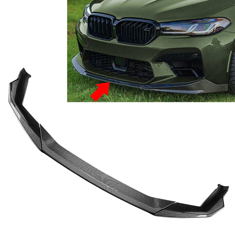 Carbon Look Front Bumper Spoiler Lip for BMW 5 Series M5 F90 (2021-2024)