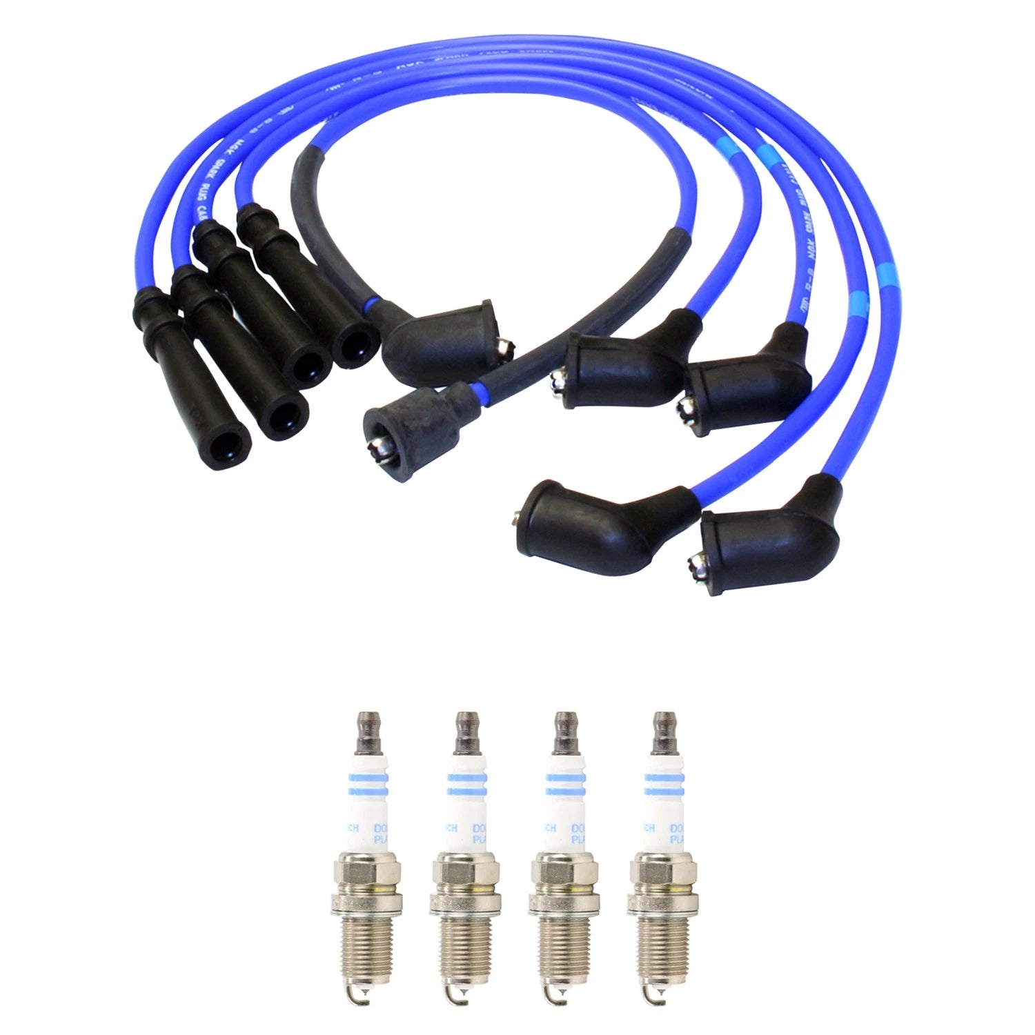 NGK 7mm Wire Set & Bosch Platinum Spark Plug Kit for MX-3, Protege (1992–1998)