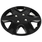 Set of 4 Wheel Hub Caps for R14 Tire & Steel Rim (14") Black