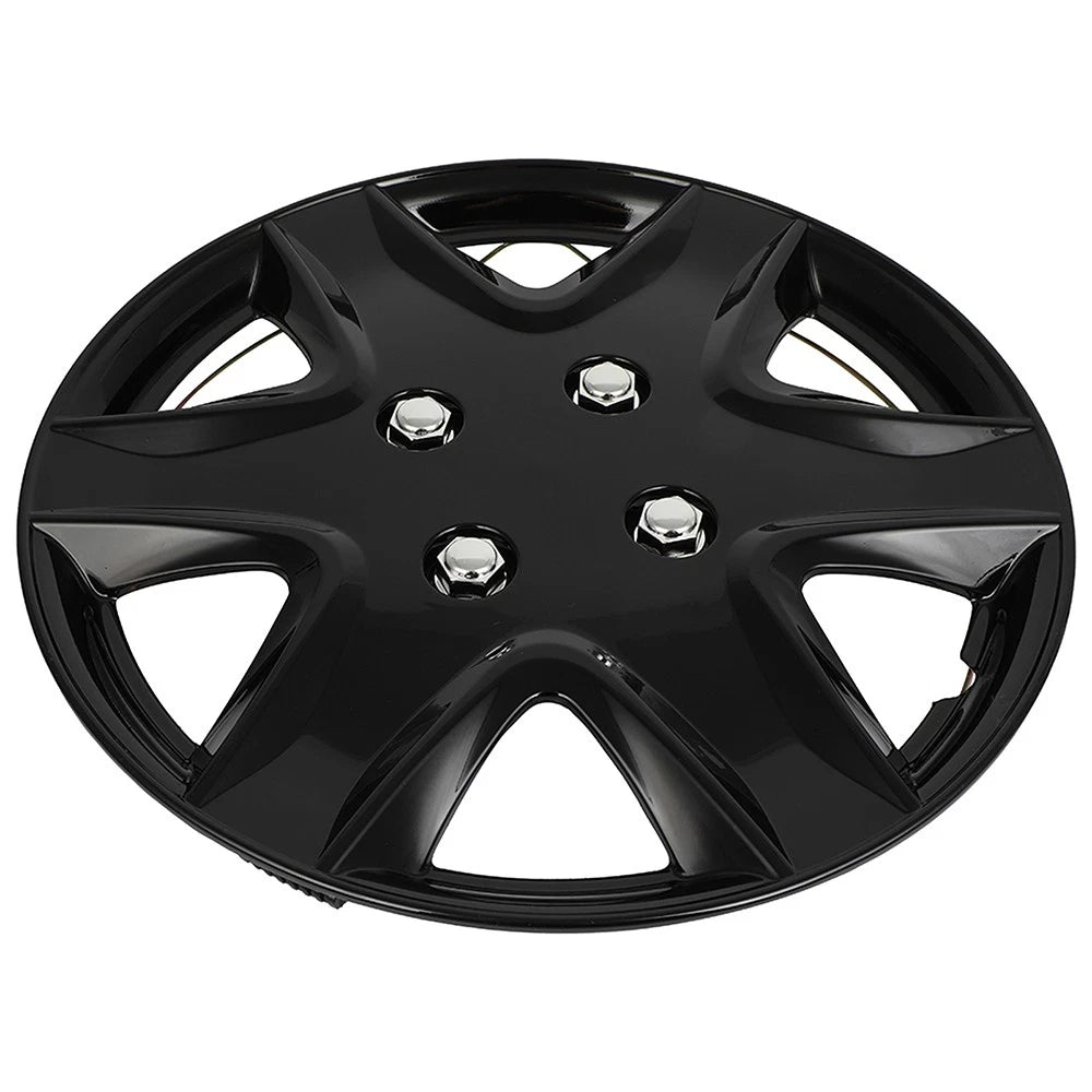 Set of 4 Wheel Hub Caps for R14 Tire & Steel Rim (14") Black