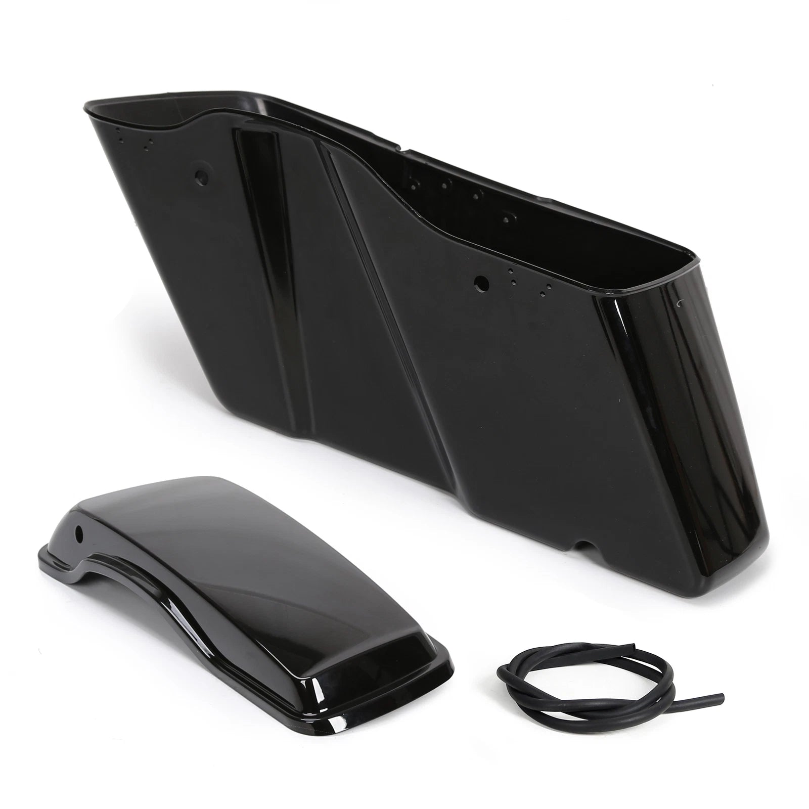 Vivid Black Hard Saddle Bags for Harley Touring Road Glide (2014–2024)