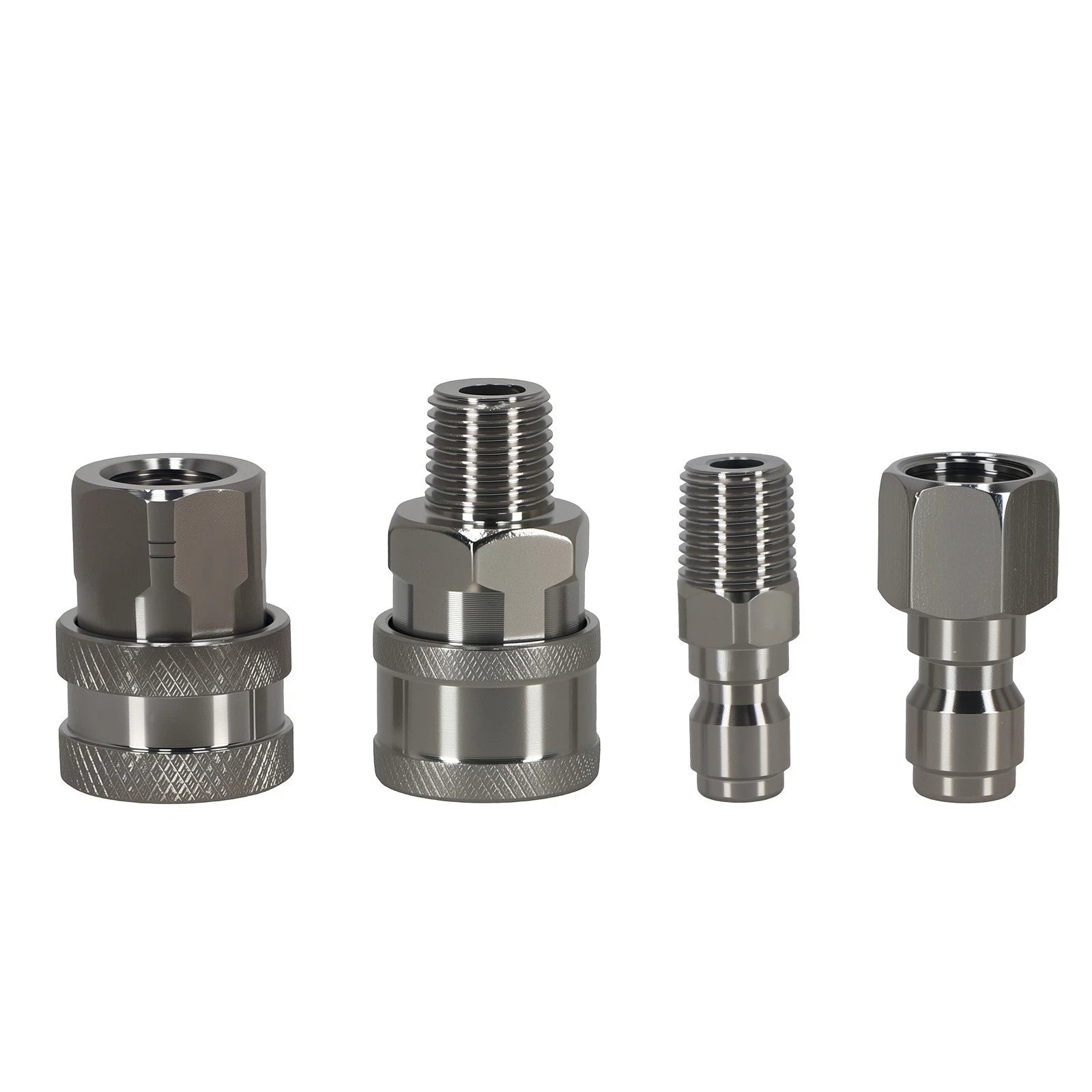 Set of 4 Stainless Steel 1/4" NPT Adapters for Pressure Washer Quick Connect