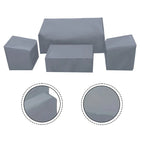 4X 210D Gray Outdoor Furniture Cover Kit for Garden Sofa (Dustproof)