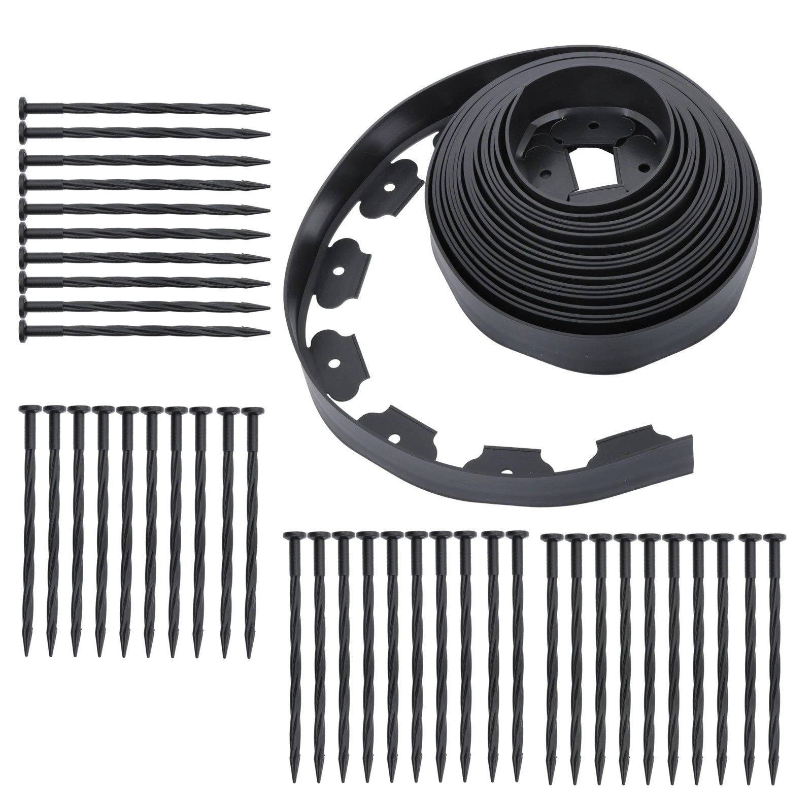 Lawn Border Edging Kit for Garden (40FT, 40 Anchoring Spikes)
