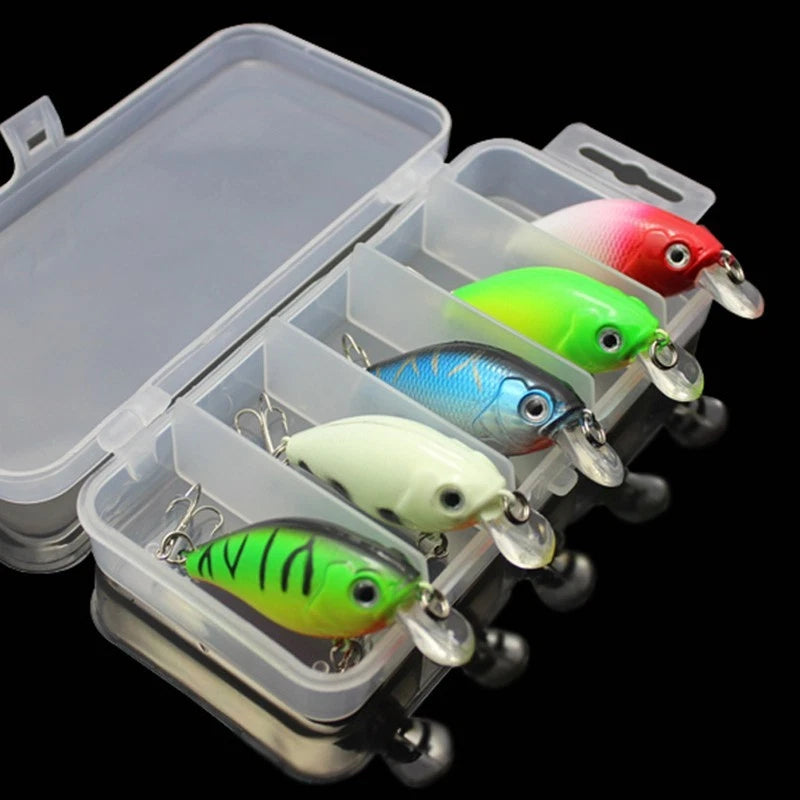 Fishing Lures Set of 5 Minnow Crankbaits for Bass Tackle