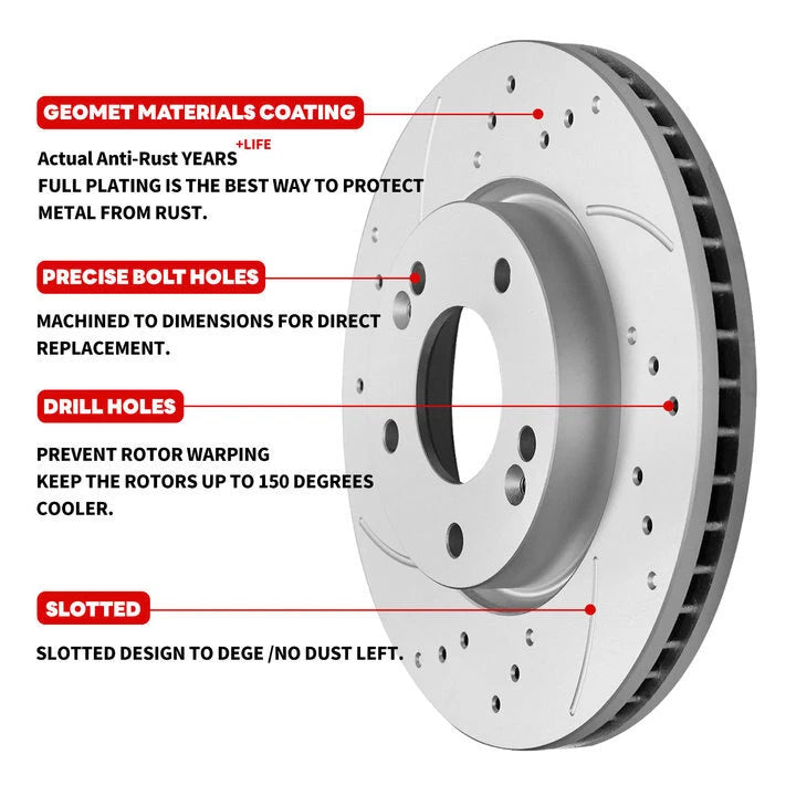 Front Rear Disc Rotors + Ceramic Pads for Lexus RX330 RX350 RX400h (2004–2009)