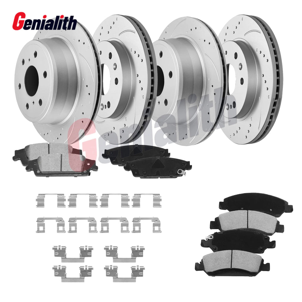 Front Rear Rotors Brake Pads Kit for Silverado Sierra 1500 Tahoe Yukon (2015–2018)