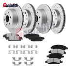 Front Rear Rotors Brake Pads Kit for Silverado Sierra 1500 Tahoe Yukon (2015–2018)