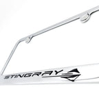 Chrome License Plate Frame with Logo Fit for Chevrolet Corvette C8 (2020–2024)