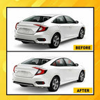 Set of 6 Black Chrome Delete Window Trim for Honda Civic (2016–2021)