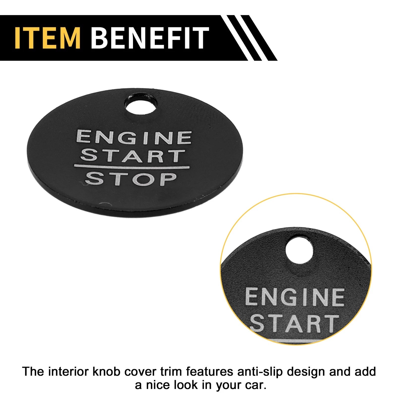 Engine Start Stop Button Switch Knob Cover for Ford F-150 (2016–2021) Black