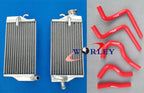 Aluminum Radiator & Red Silicone Hoses for Honda CR125 CR125R (2004)