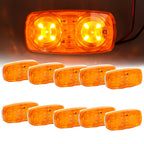 10X LED Amber Marker Light for Trailer (Double Bullseye, 10 Diodes)