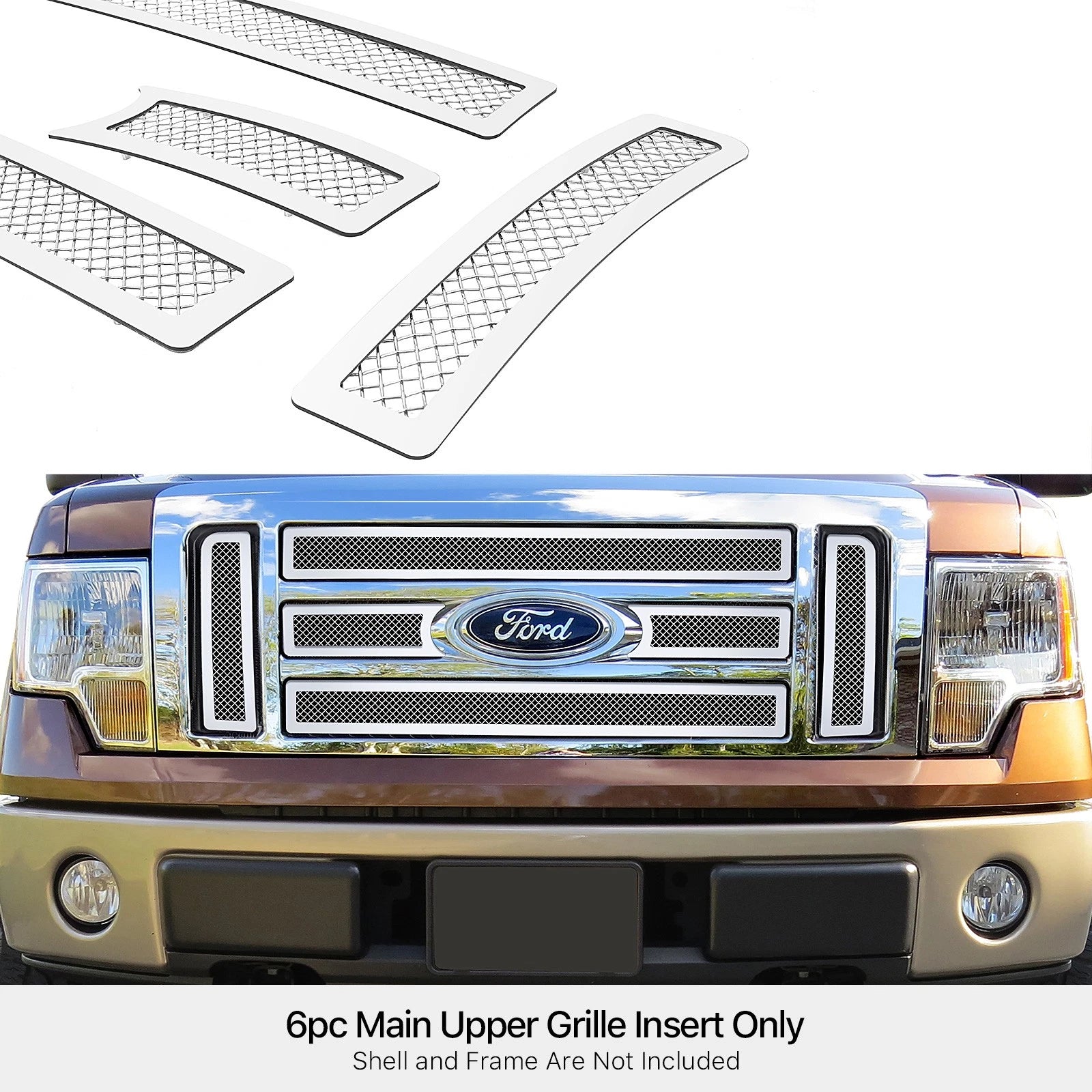 Stainless Chrome Mesh Grille Insert for Ford F-150 (2009-2012)