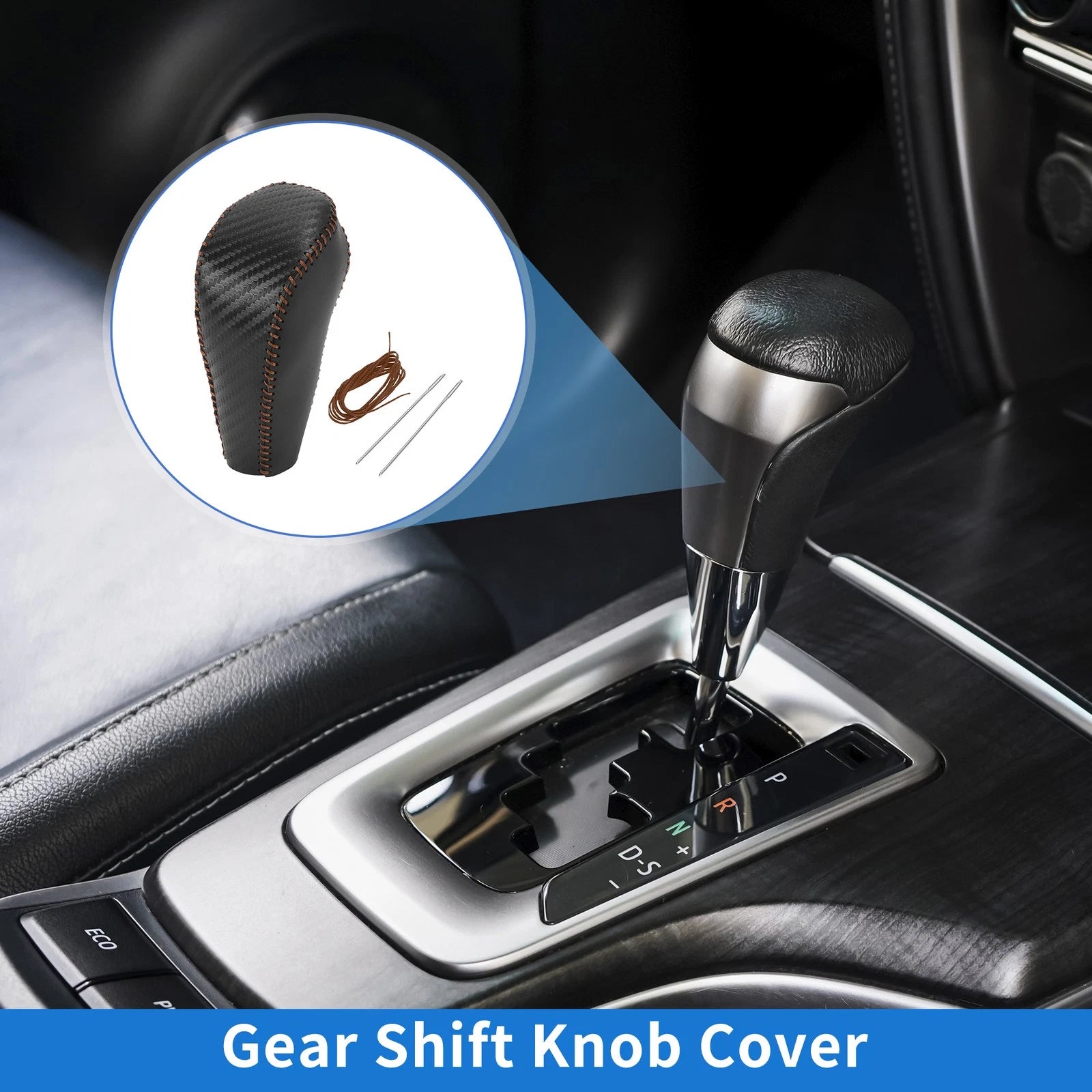 Gear Shift Knob Cover for Chevrolet Cruze (2011–2015) Black Carbon Fiber