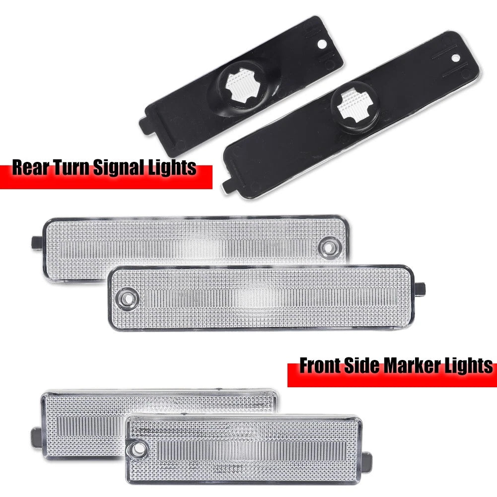 Clear Front & Rear Bumper Side Marker Lights Kit for Pontiac Firebird (1998–2002)