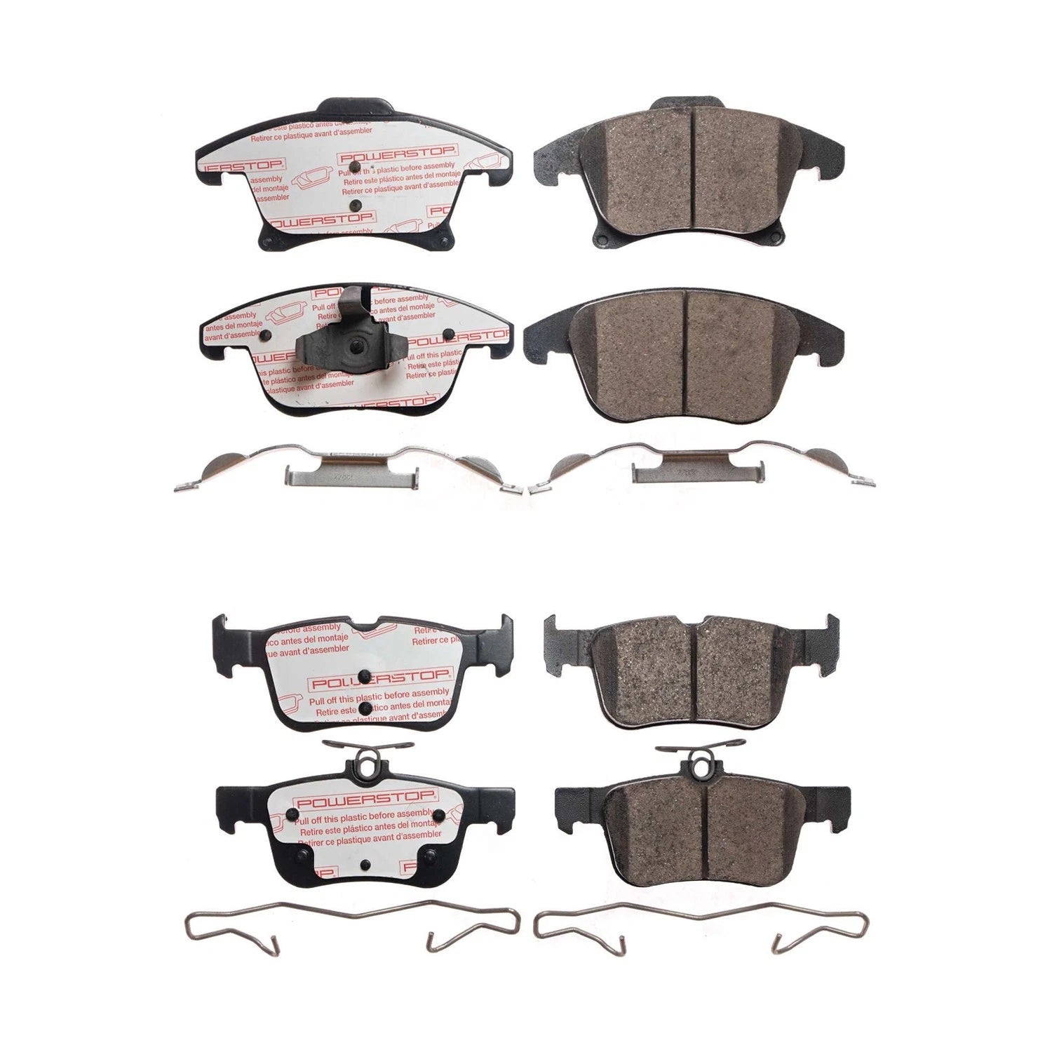 PowerStop 2X Front Rear Next Gen EURO Carbon Fiber Brake Pads Kit for Fusion MKZ (2013–2020)