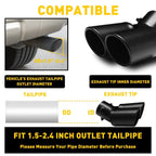 Exhaust Pipe Tip for Car (Stainless Steel, Round, Black)
