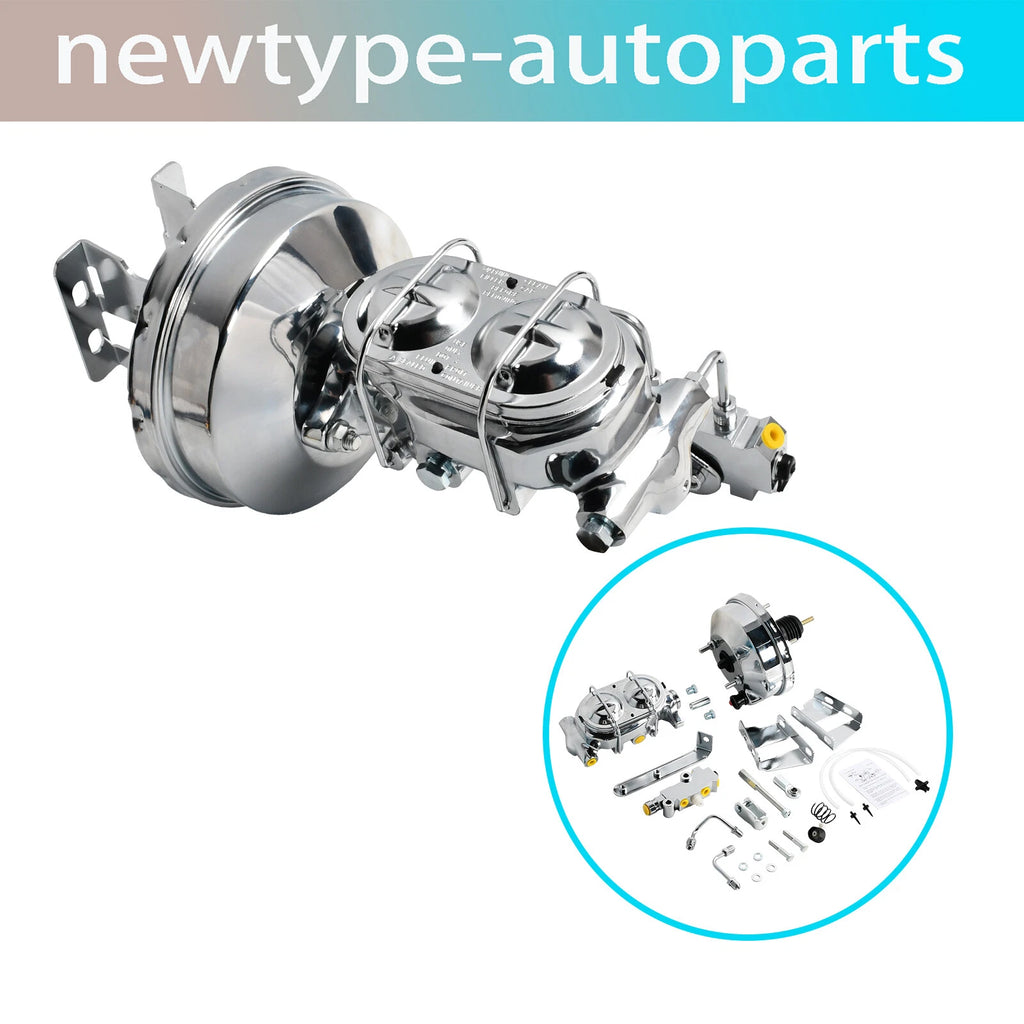 8" Chrome Power Brake Booster Conversion Kit for Chevy Impala (1958–1964)