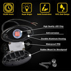 Set of 4 Red LED Rock Crawling Lights for Offroad Truck UTV ATV