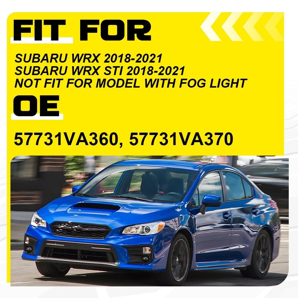 2X Front Fog Light Covers Bezel Grill for Subaru WRX STI (2018–2021)