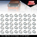 Set of 40 Chrome Lug Nut Covers for Semi Trucks (Fits Various Models)