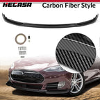 JC Style Front Bumper Lip Kit for Tesla Model S Sedan (2012–2017) - Carbon Fiber