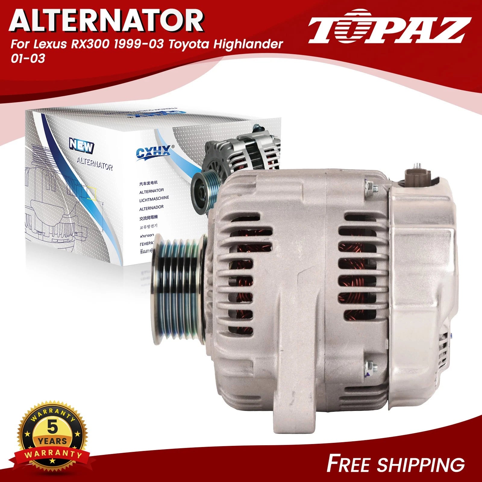 120A Alternator for Lexus RX300 (1999–2003) Toyota Highlander (2001–2003)